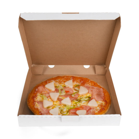 Caja para pizza de 12" Color Blanco 30x30x4cm 50 piezas