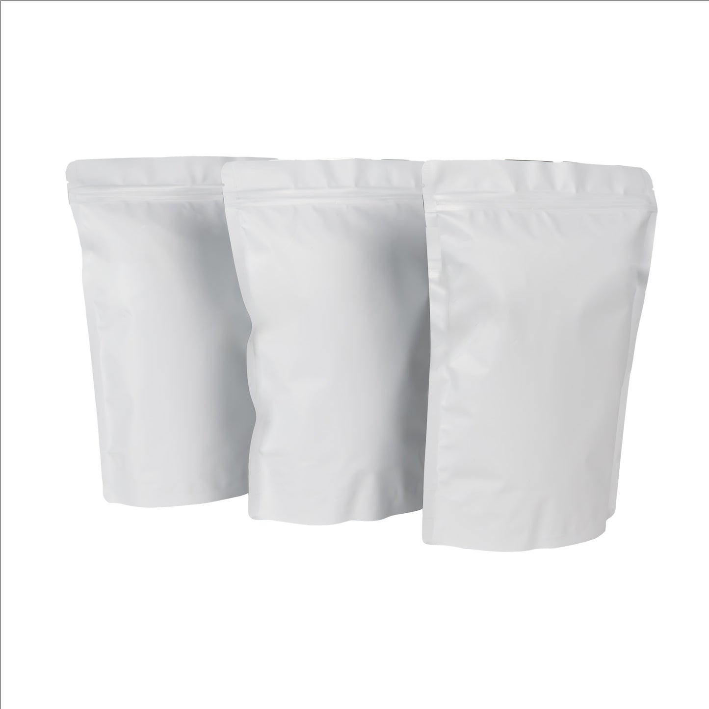 Bolsa Stand Up Pouch Blanca Metalizada con Zipper
