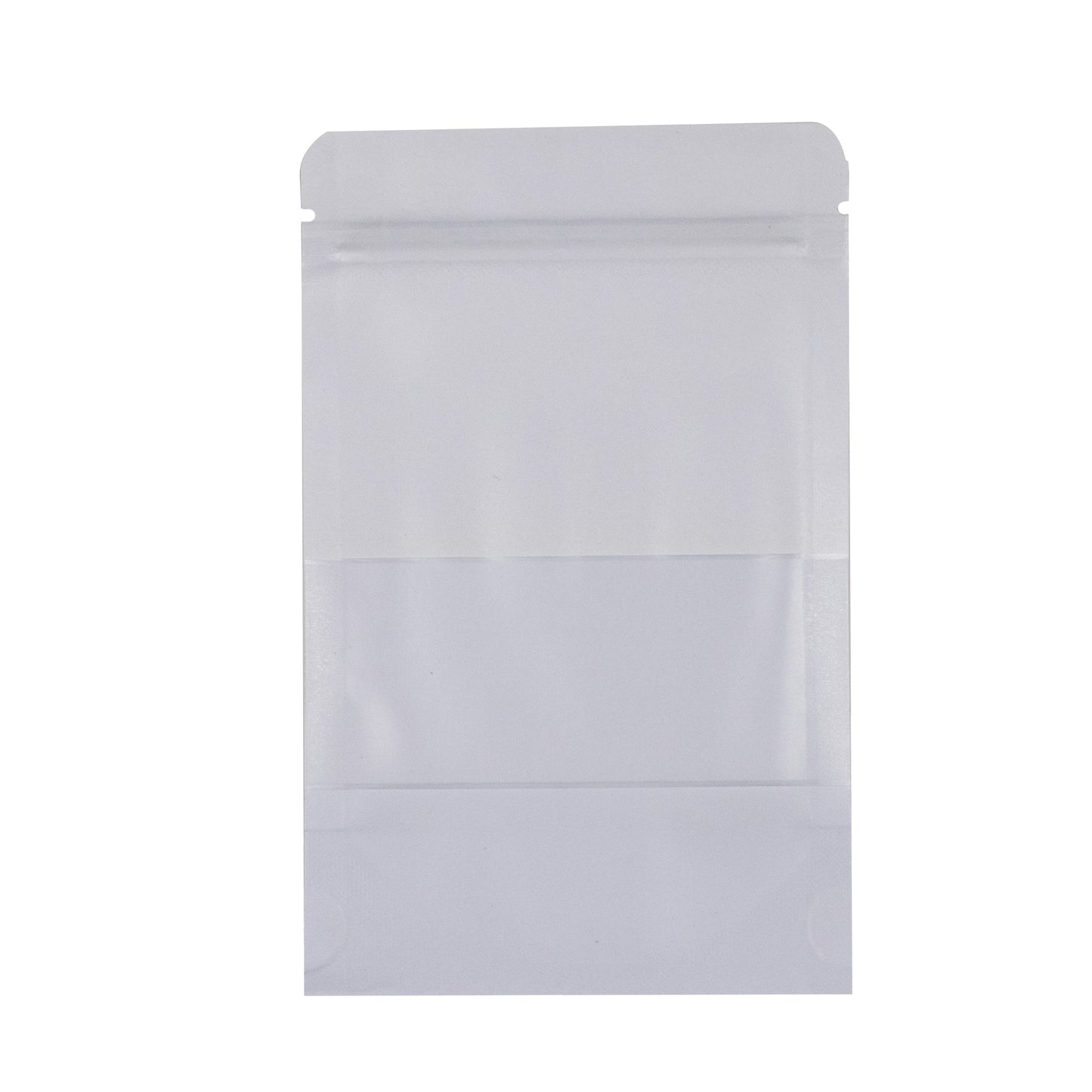 Bolsa Stand Up Pouch Kraft Blanca con Zipper y Ventana 50g