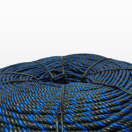 Cable de Polipropileno UV 6 mm 4 puntas Negro/Azul