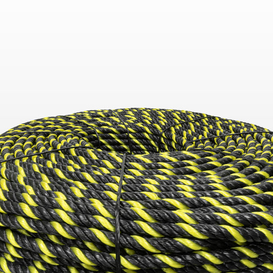 Cable de Polipropileno UV 8 mm 4 puntas Negro/Amarillo