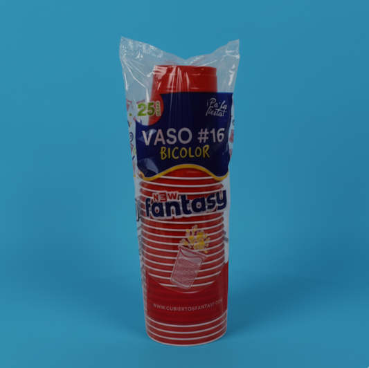 Vaso Fantasy Rojo Bicolor #16 – Caja con 1000 piezas