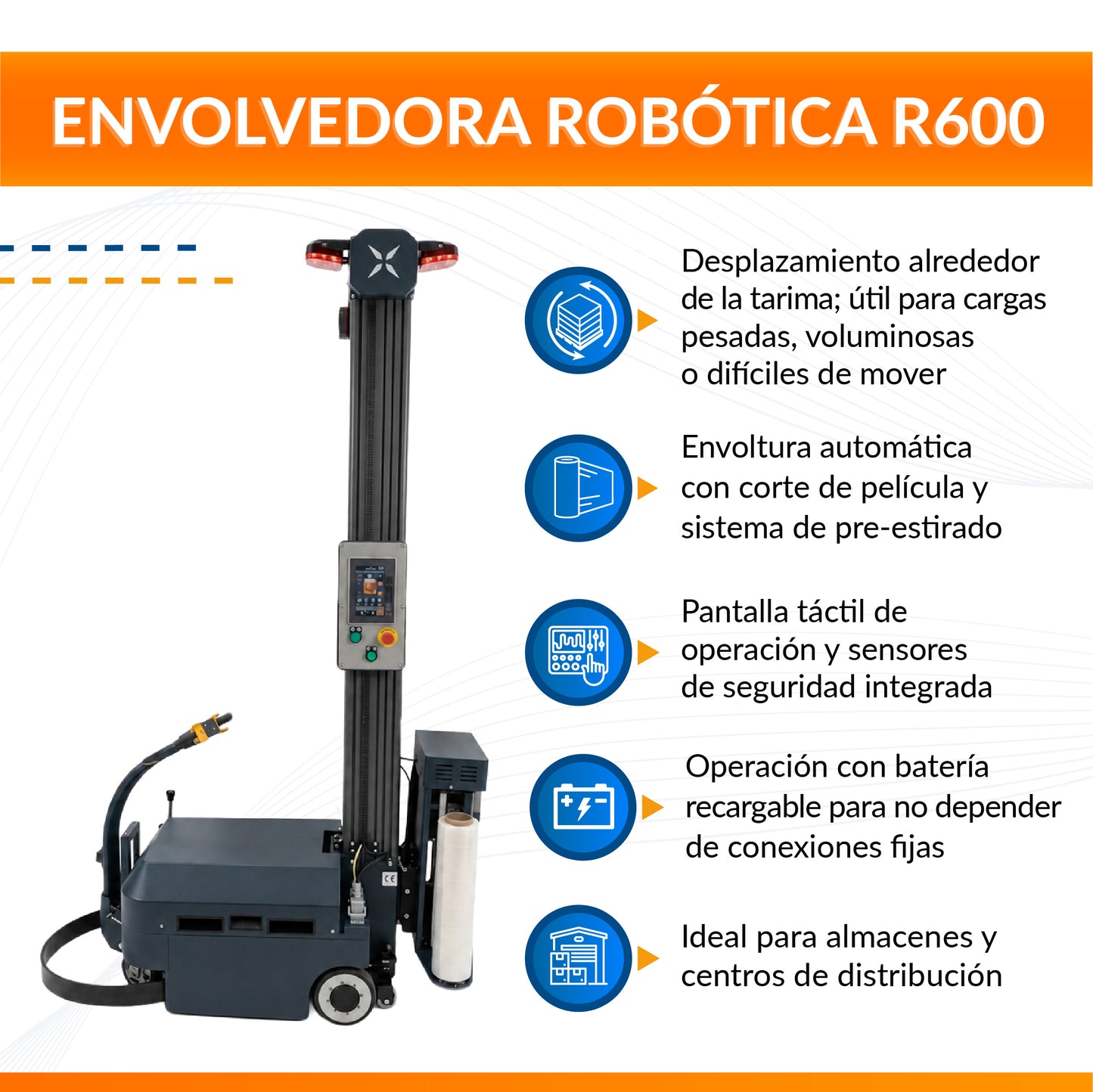 Robot Envolvedor R600 para Pallets con Película Stretch