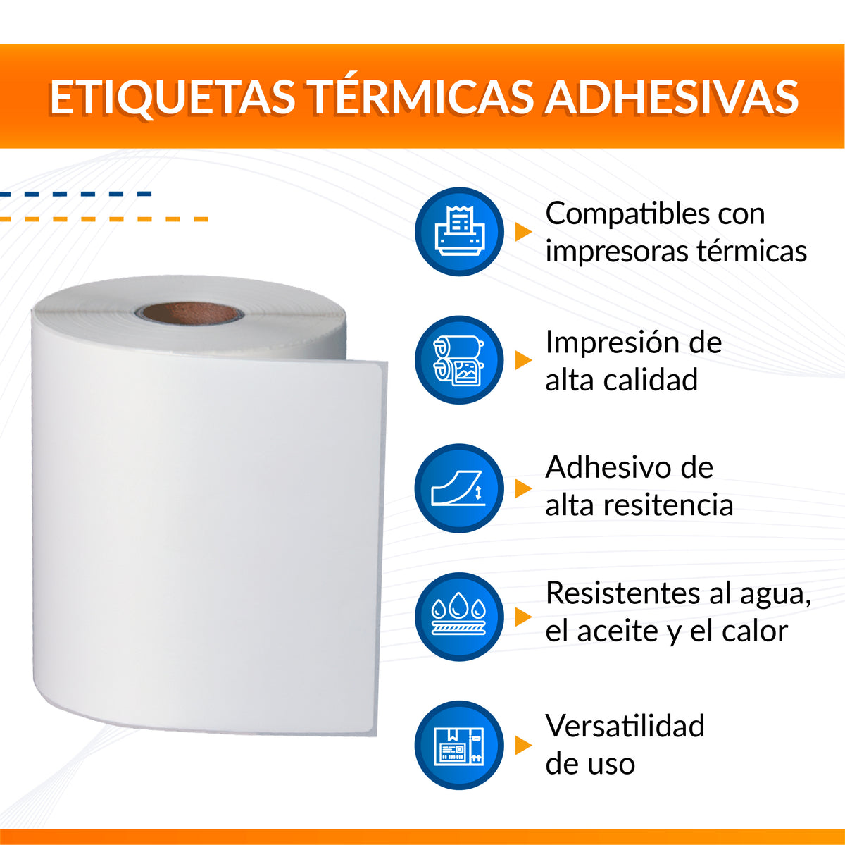 Rollo de Etiquetas Térmicas Adhesivas 4" X 8"