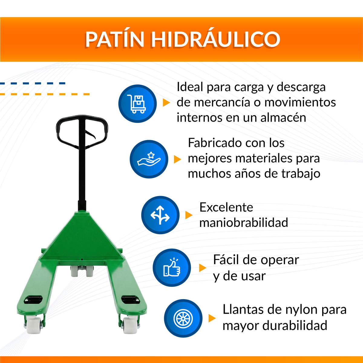 Patín Hidráulico Industrial de 2,000 y 3,000 kg