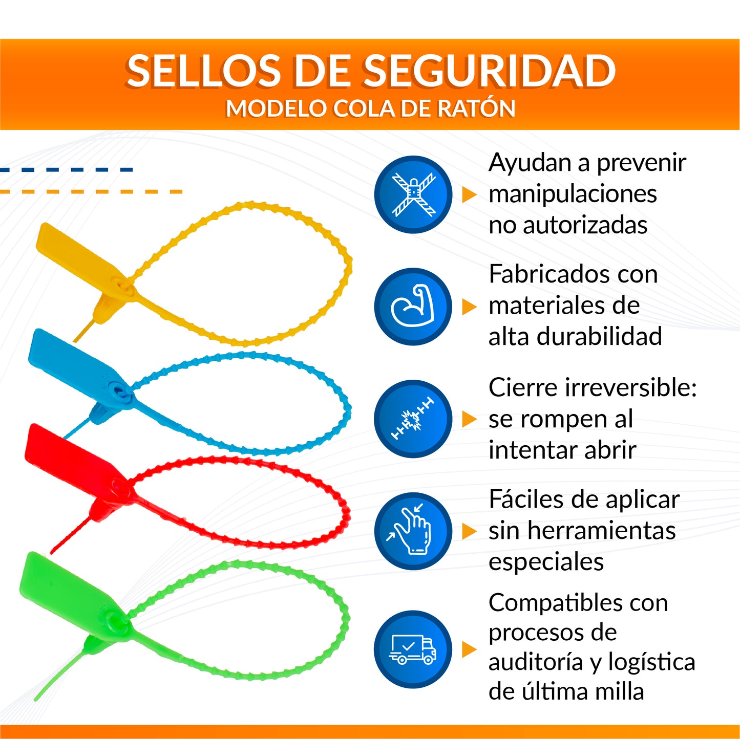Sello de Seguridad Cola de Ratón 250mm