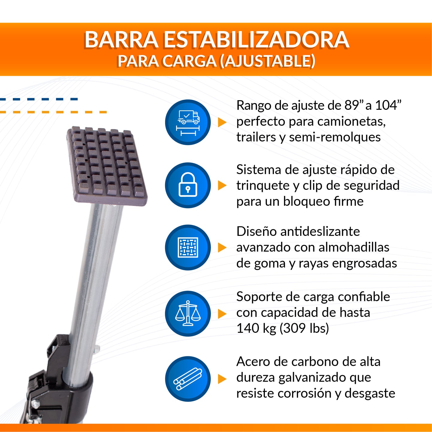 Barra Estabilizadora para Carga Ajustable 89"-104"