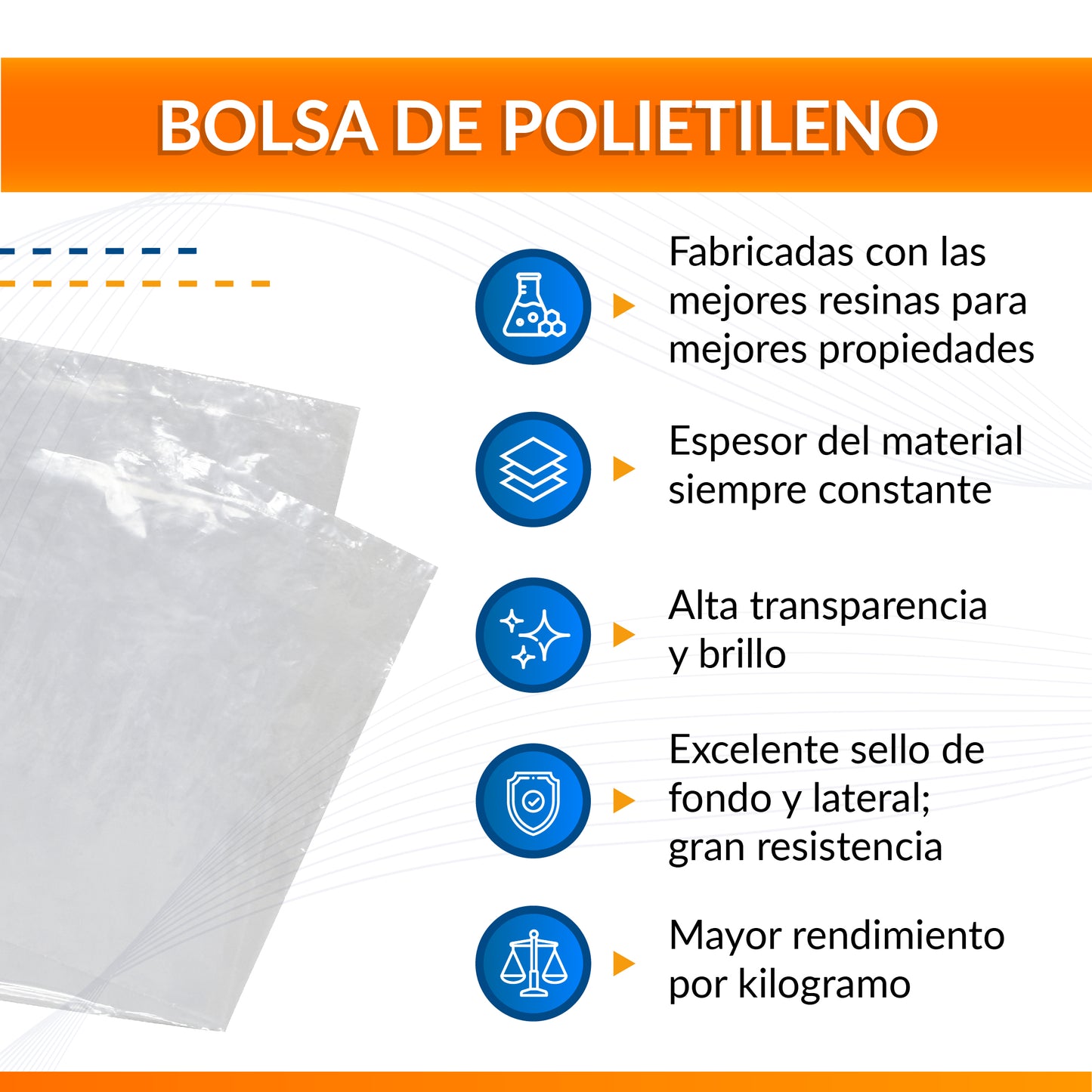 Bolsa de Polietileno Natural 25 x 35 (3 Kg)