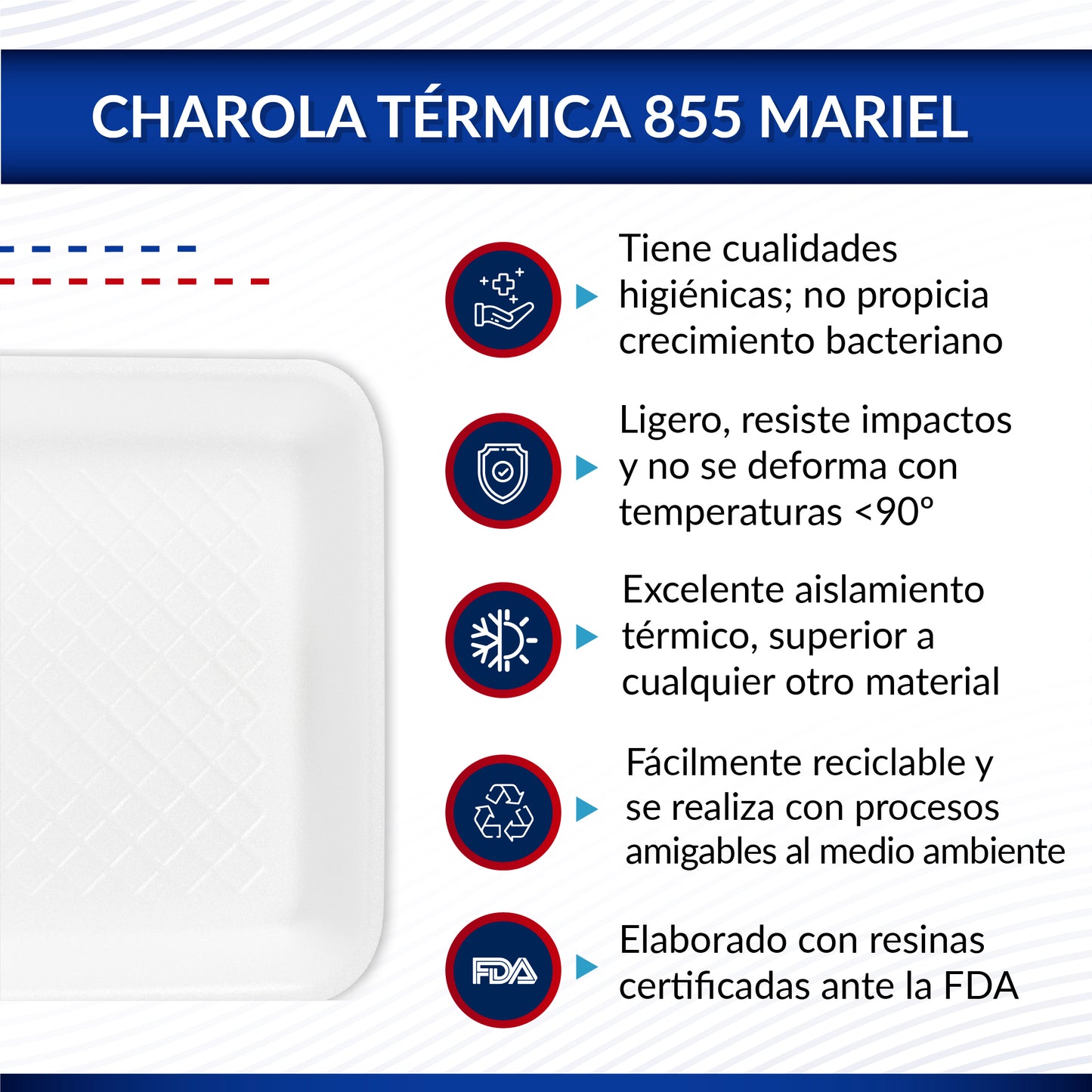 Charola Térmica Mariel 855 Reyma 500pz