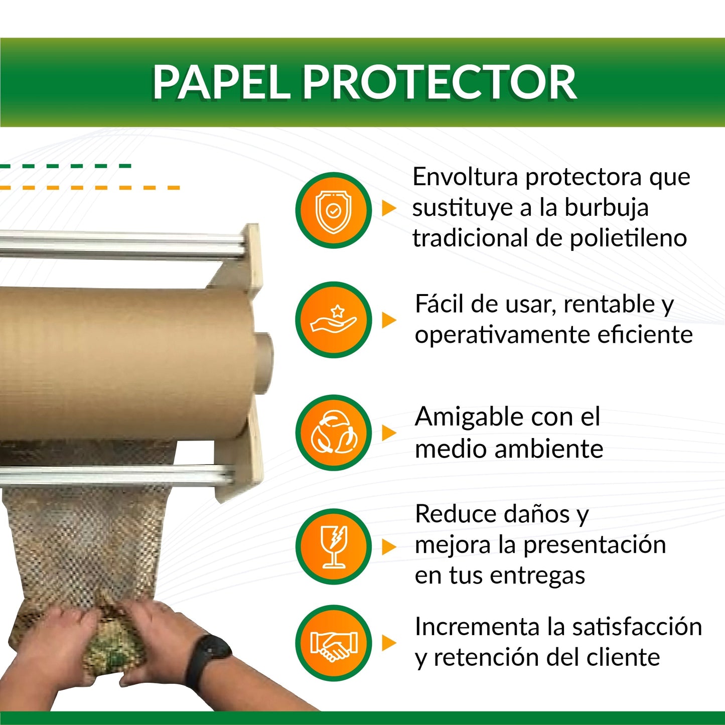 Despachador de Papel Protector para envolver