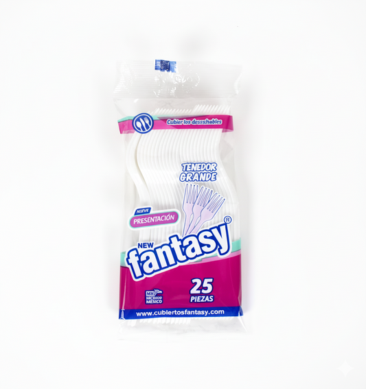 Tenedor Grande Fantasy – Color Blanco (1000 piezas)