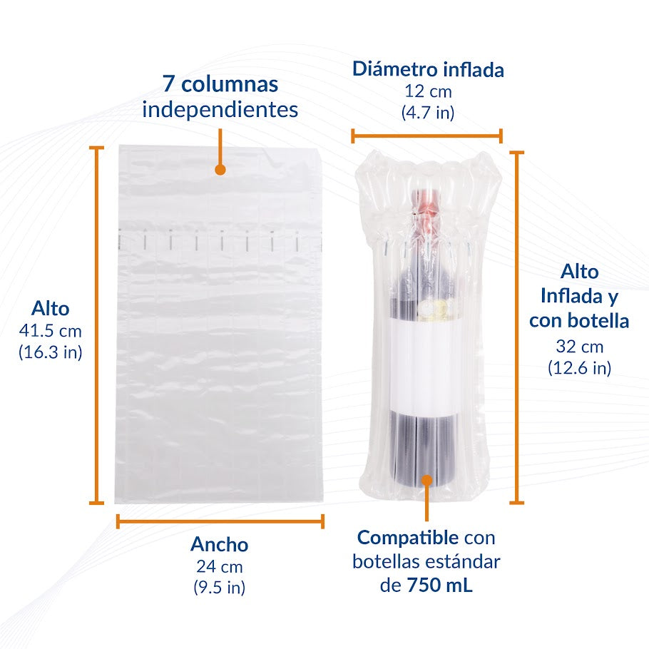 Kit Bolsa Inflable para Vino + Cajas de cartón
