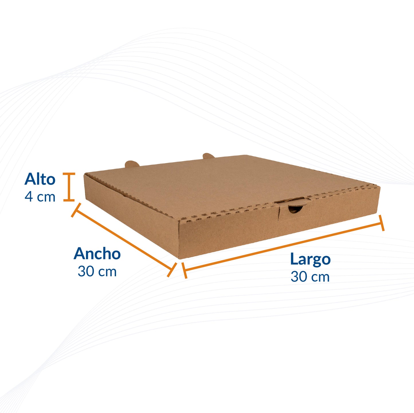 Caja para pizza de 12" Color Café 30x30x4cm 50 piezas