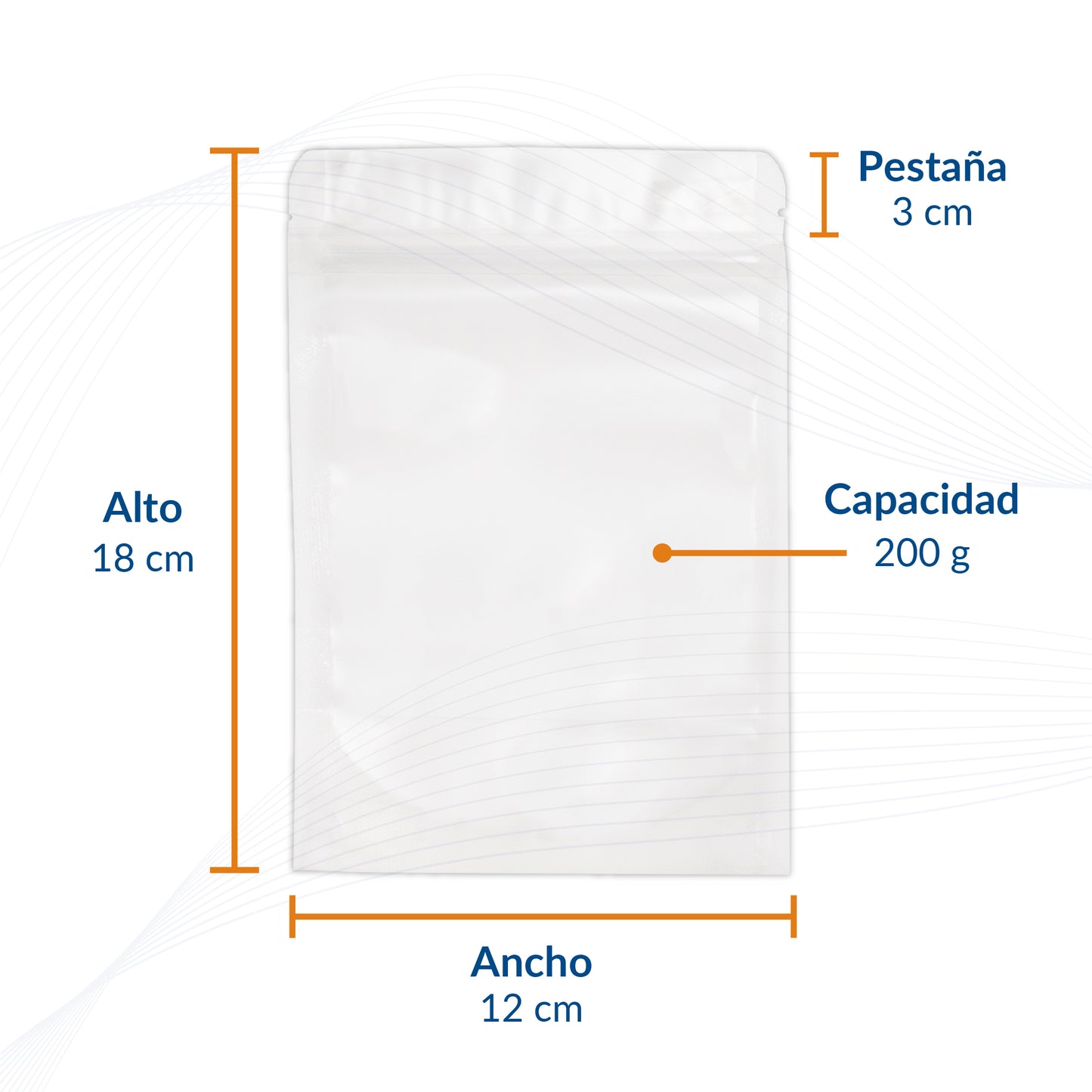 Bolsa Stand Up Pouch Transparente Mate con Zipper