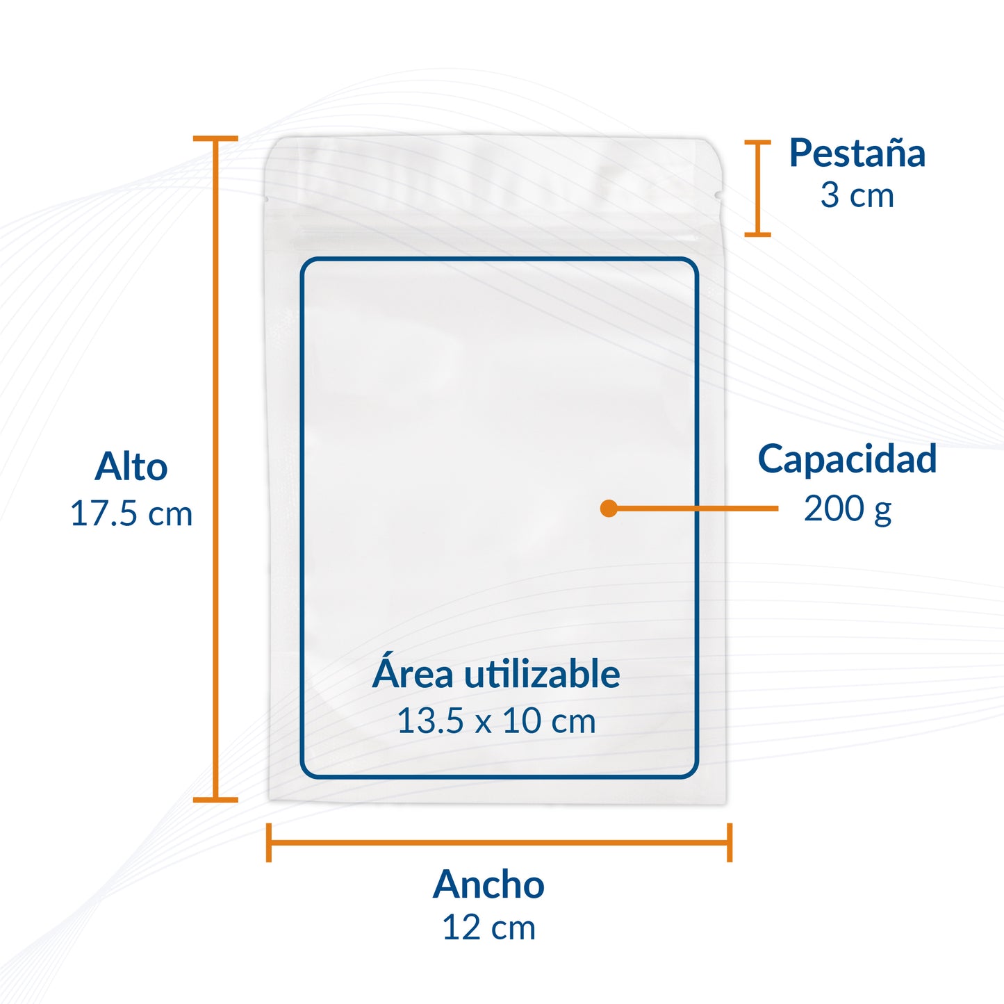 Bolsa Stand Up Pouch Transparente Mate con Zipper