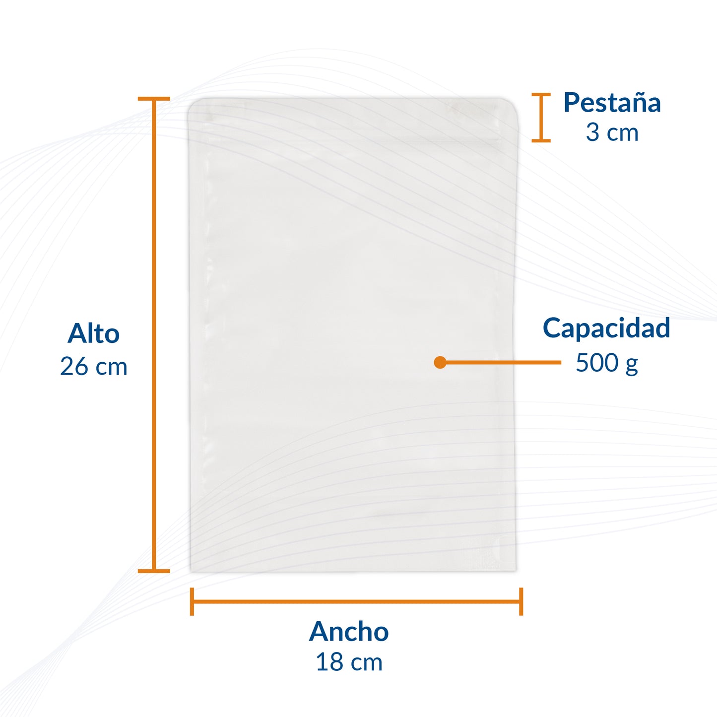 Bolsa Stand Up Pouch Transparente Mate con Zipper