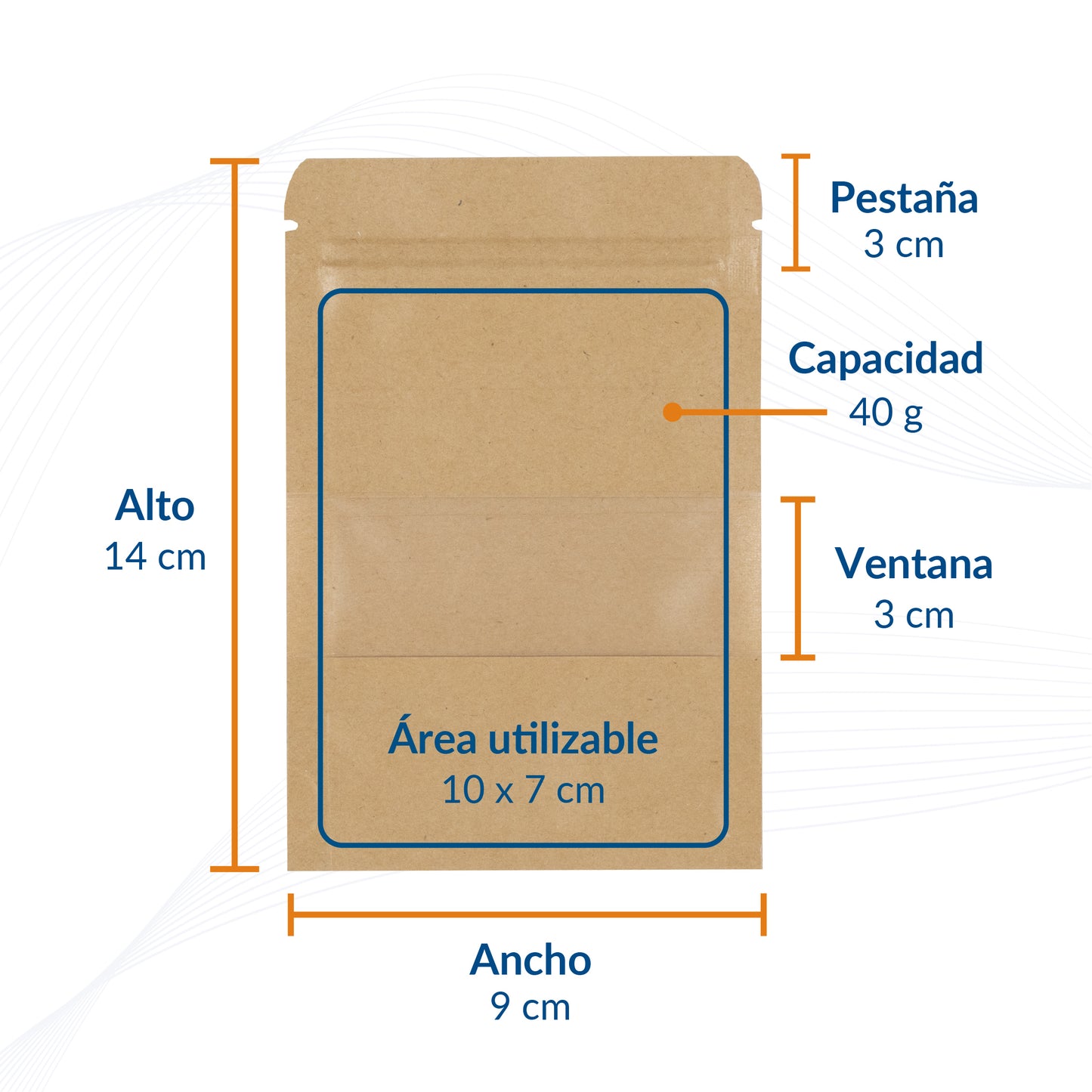 Bolsa Stand Up Pouch kraft con Zipper y Ventana