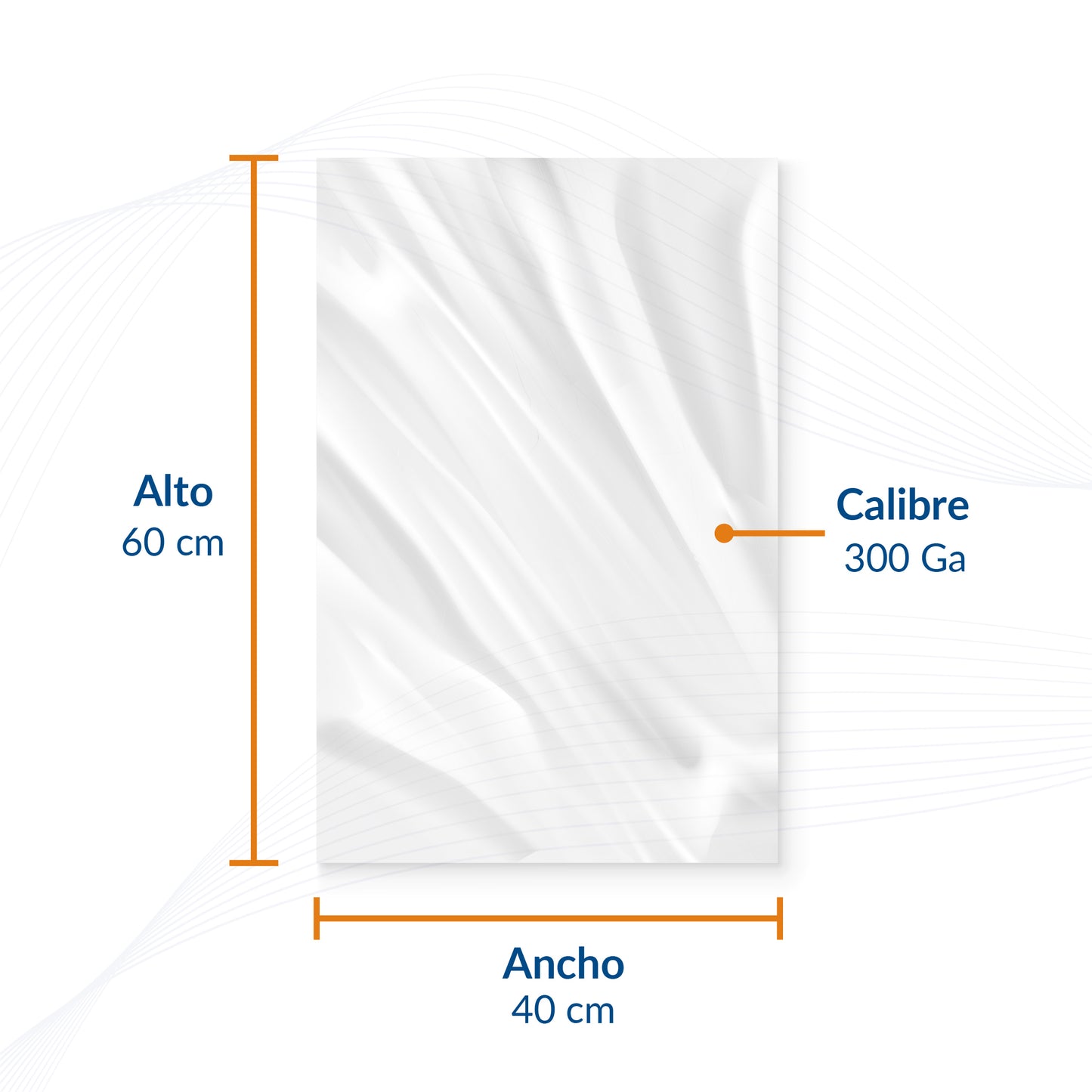 Bolsa de Polietileno Natural 40 X 60 cm Calibre 300 (1 Kg)