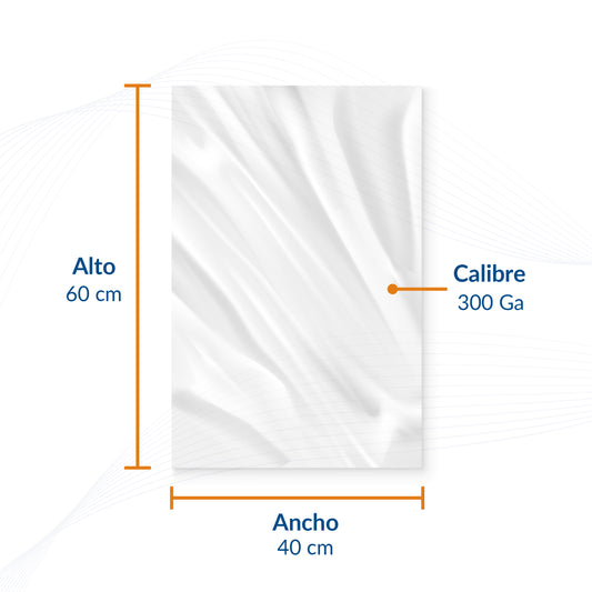 Bolsa de Polietileno Natural 40 X 60 cm Calibre 300 (1 Kg)