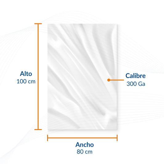 Bolsa de Polietileno Natural 80 X 100 cm Calibre 300 1 Kg