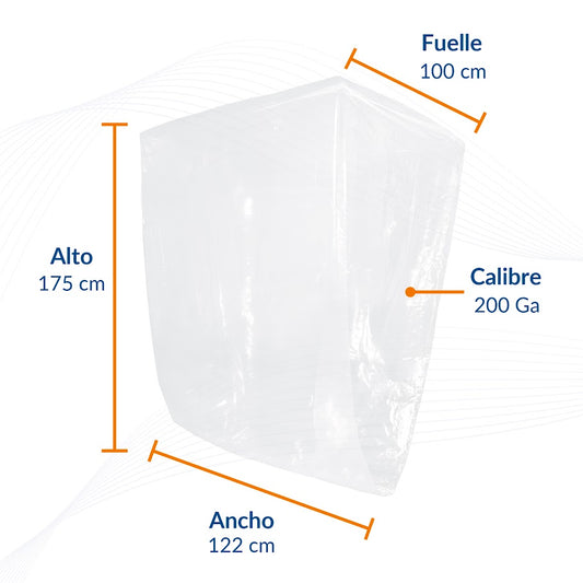 Rollo de Bolsas de Polietileno Natural 122 X 175 cm Calibre 200 1 Kg