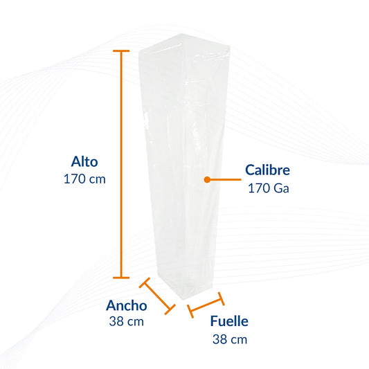 Rollo de Bolsas de Polietileno Natural 170 X 38 cm Calibre 170 1 Kg