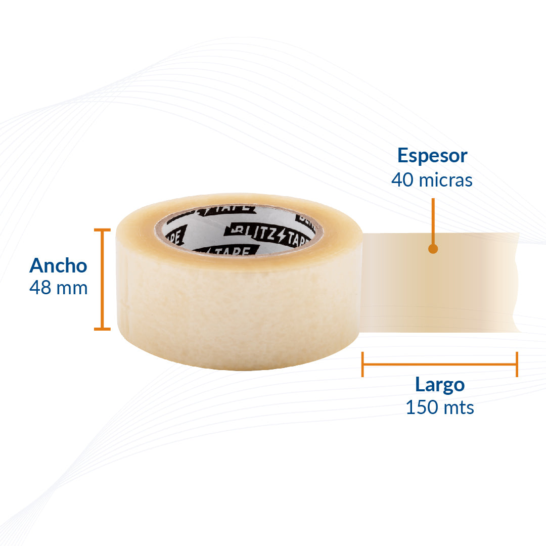 Kit Despachador Plástico de Cinta Adhesiva + 6 Cintas de 48mmx150m
