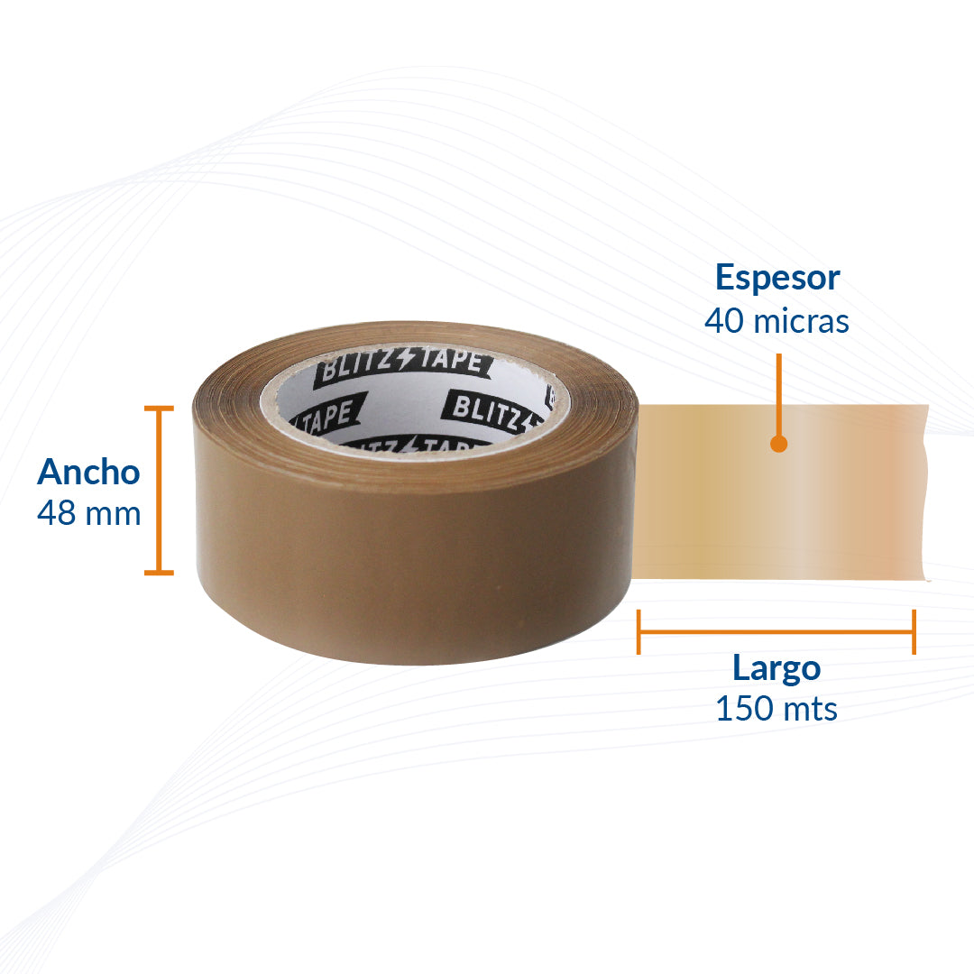 Kit Despachador Plástico de Cinta Adhesiva + 6 Cintas de 48mmx150m