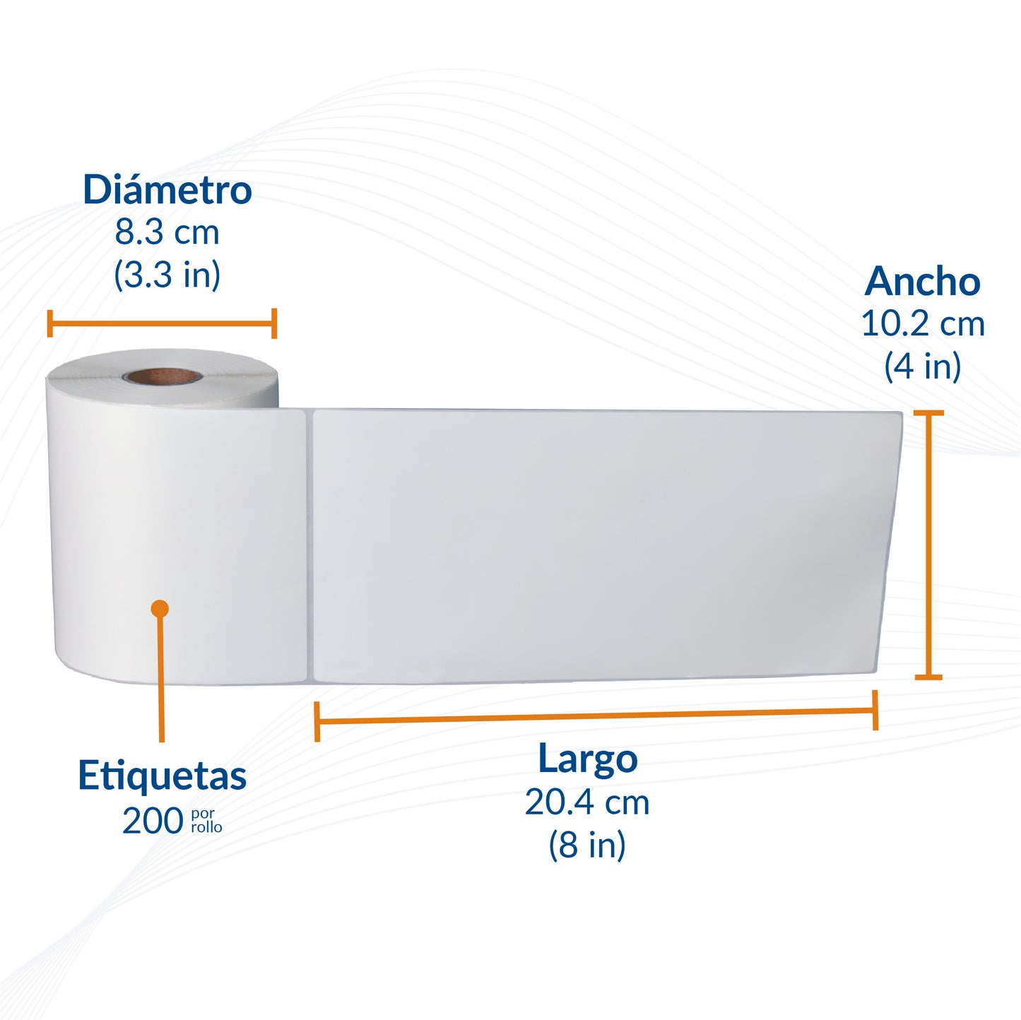 Rollo de Etiquetas Térmicas Adhesivas 4" X 8"