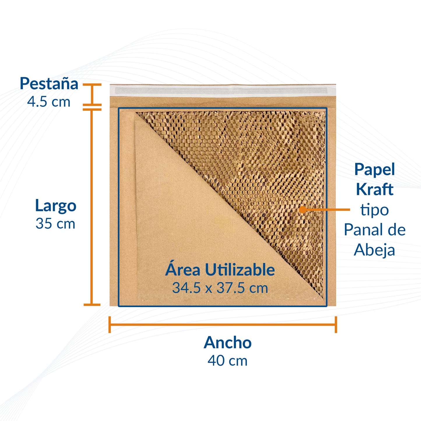 Sobres Protectores de Papel de panal de abeja para productos frágiles