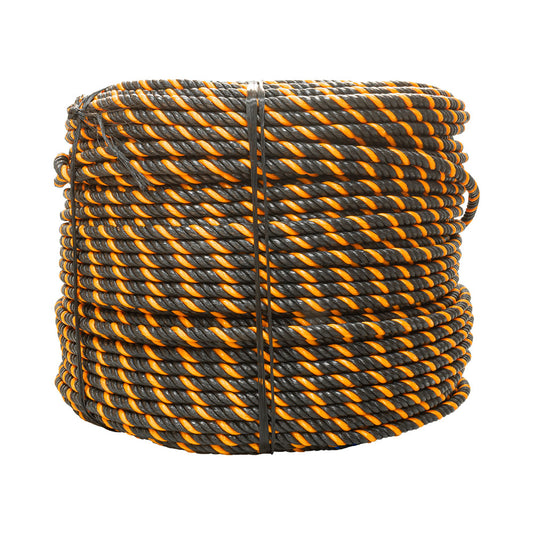 Cable de Polipropileno UV 6 mm 4 puntas Negro/Naranja