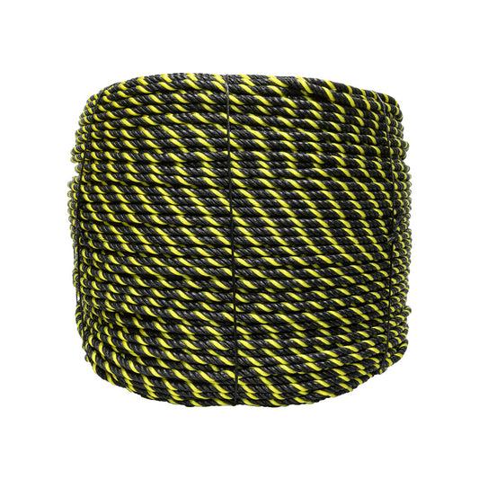 Cable de Polipropileno UV 8 mm 4 puntas Negro/Amarillo