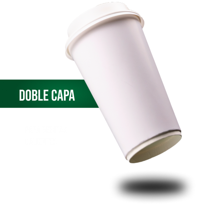 Vaso de papel blanco de doble capa para bebidas calientes; imagen de referencia de la familia