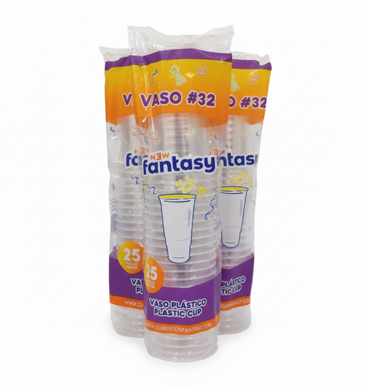Vaso Fantasy Desechable Transparente #32 – 500 piezas