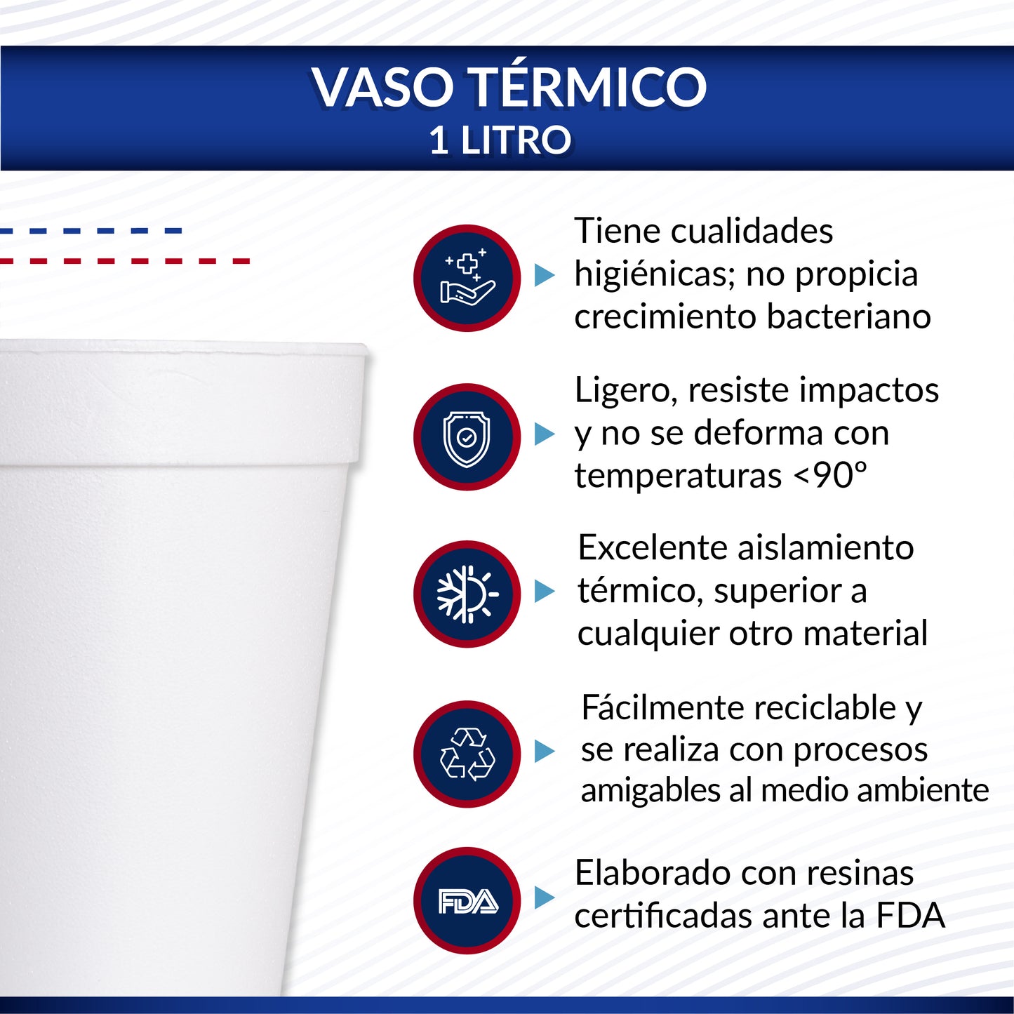Reyma® Vaso Térmico Desechable 1 litro