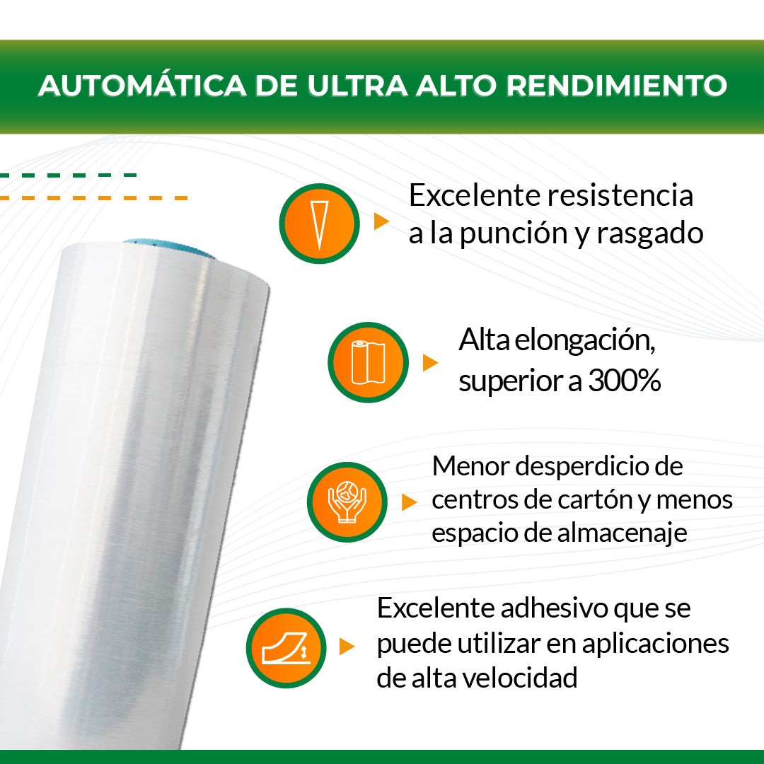 Película Stretch Automática Ultra Alto Rendimiento