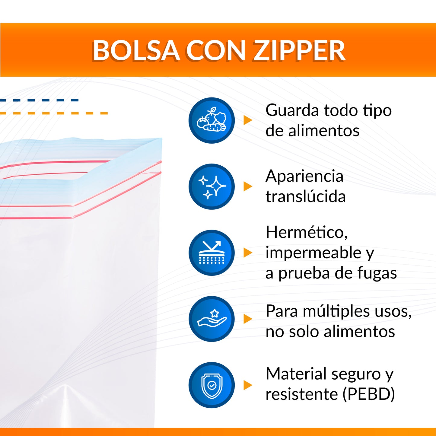 Bolsa resellable 25 x 35 azul