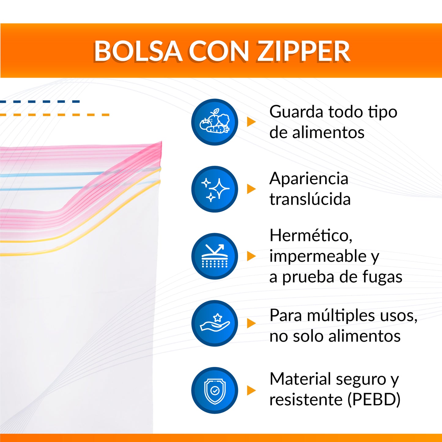 Bolsa resellable 15 x 15 rojo