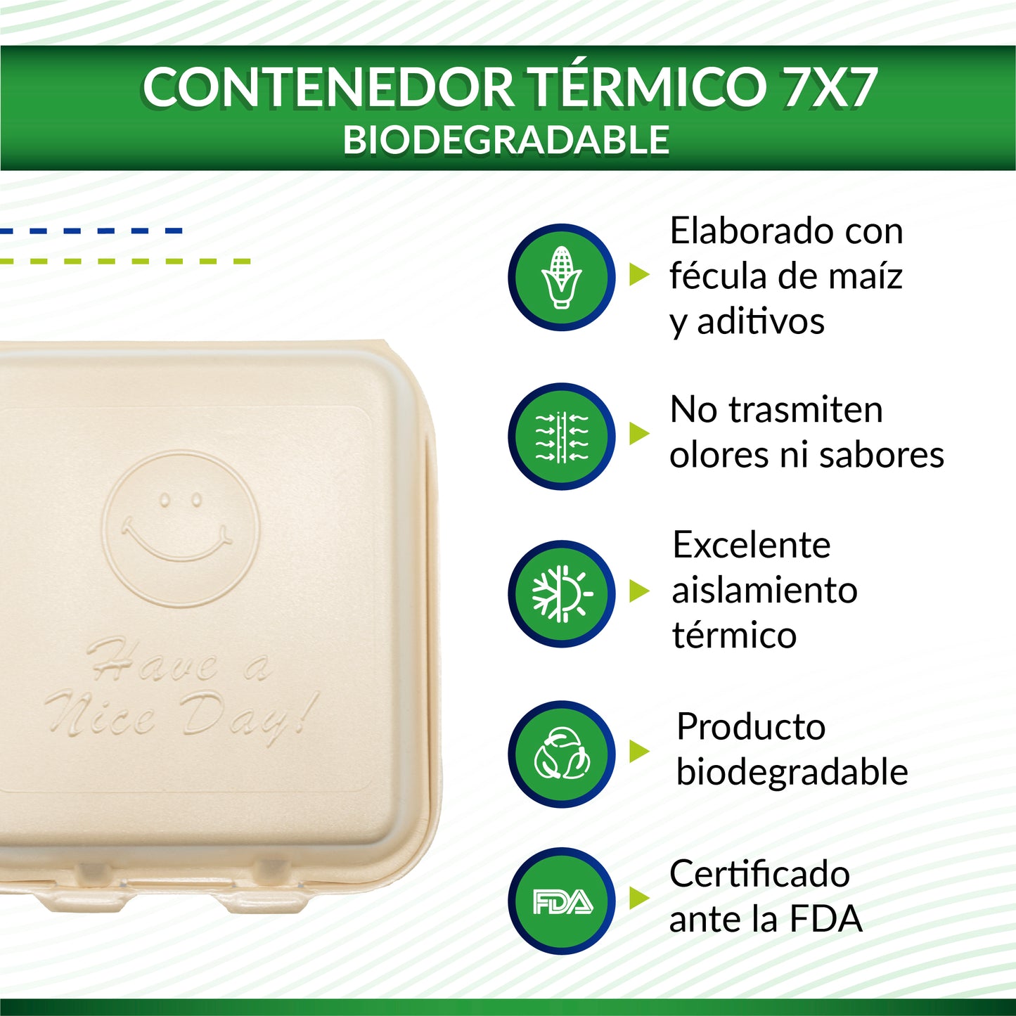 Contenedor térmico bio 7x7 liso Reyma