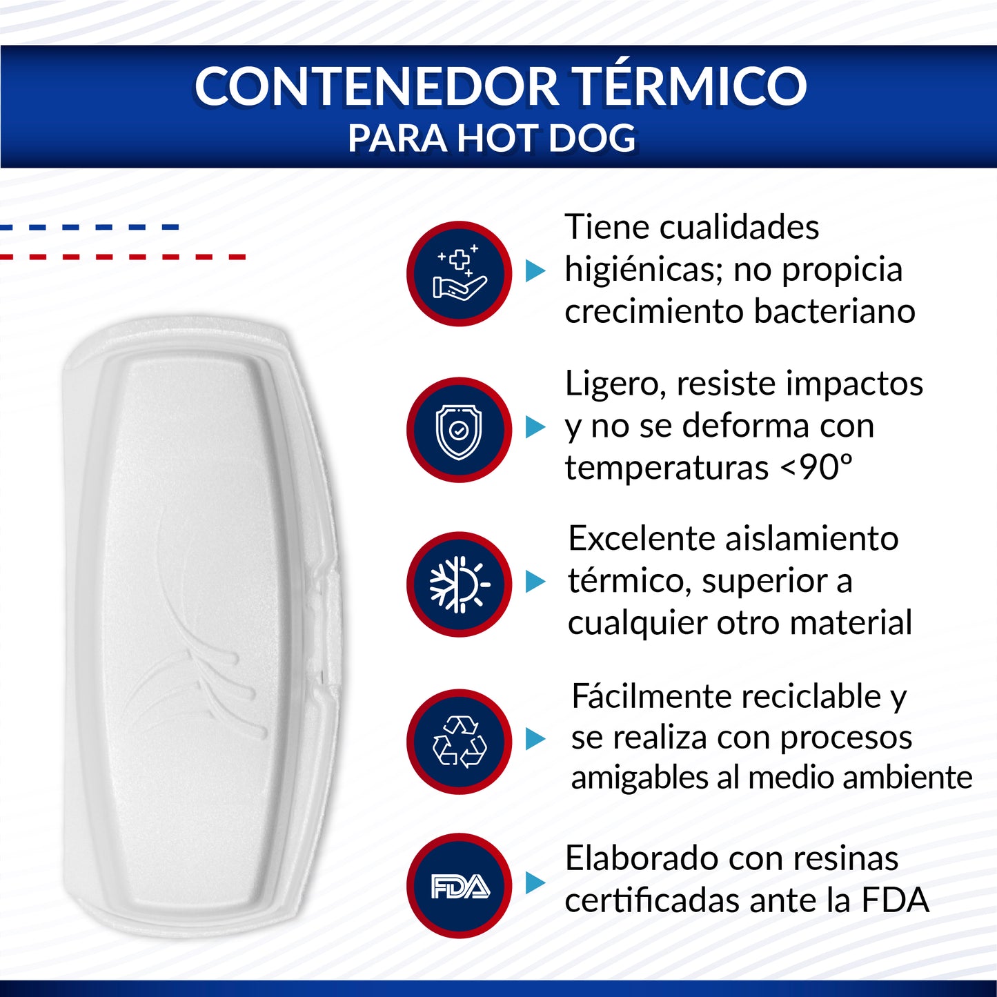 Contenedor térmico para hot dog