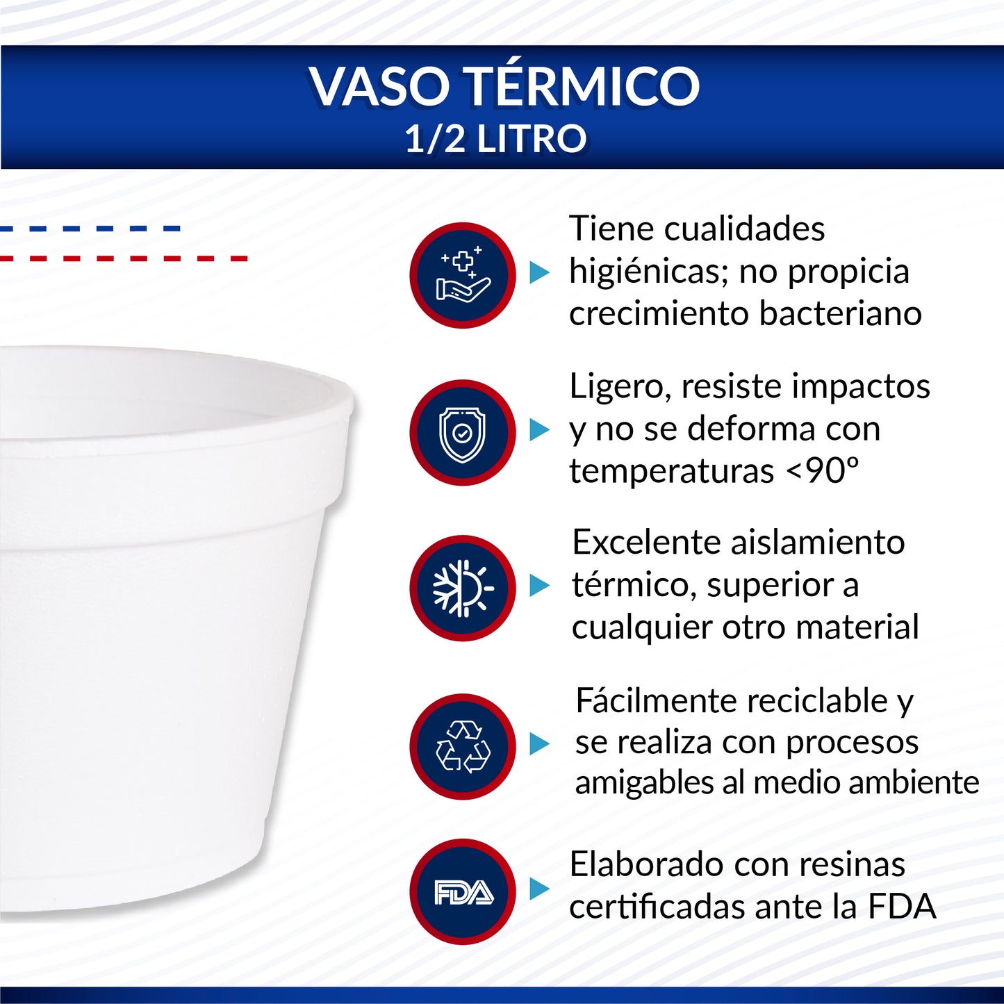 Reyma® Vaso Térmico Desechable 1/2 litro