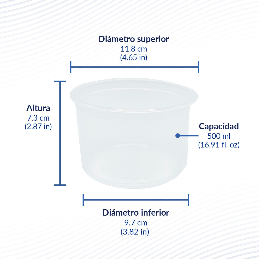 Reyma® Envase Plástico Desechable 1/2 litro