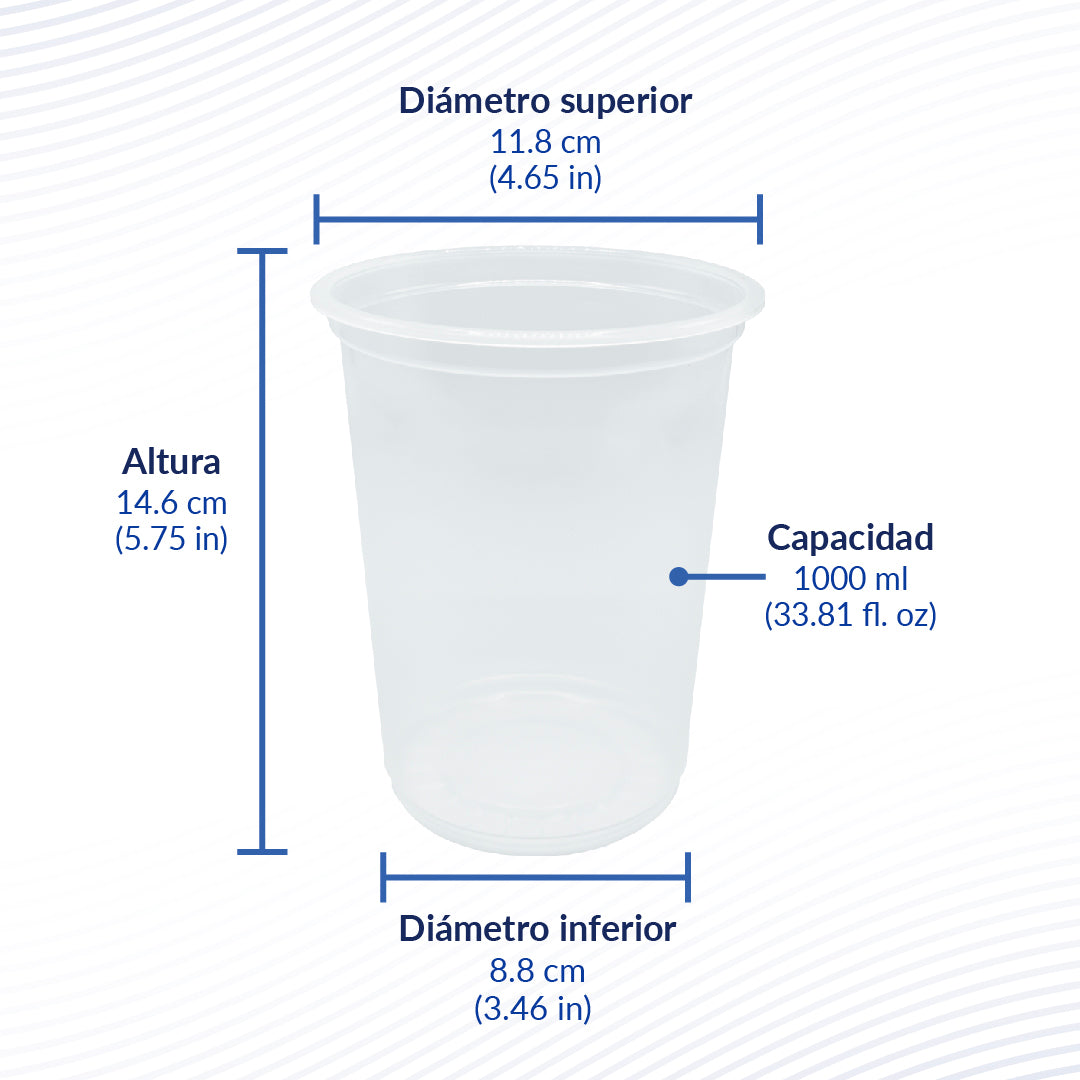 Reyma® Envase Plástico Desechable 1 litro