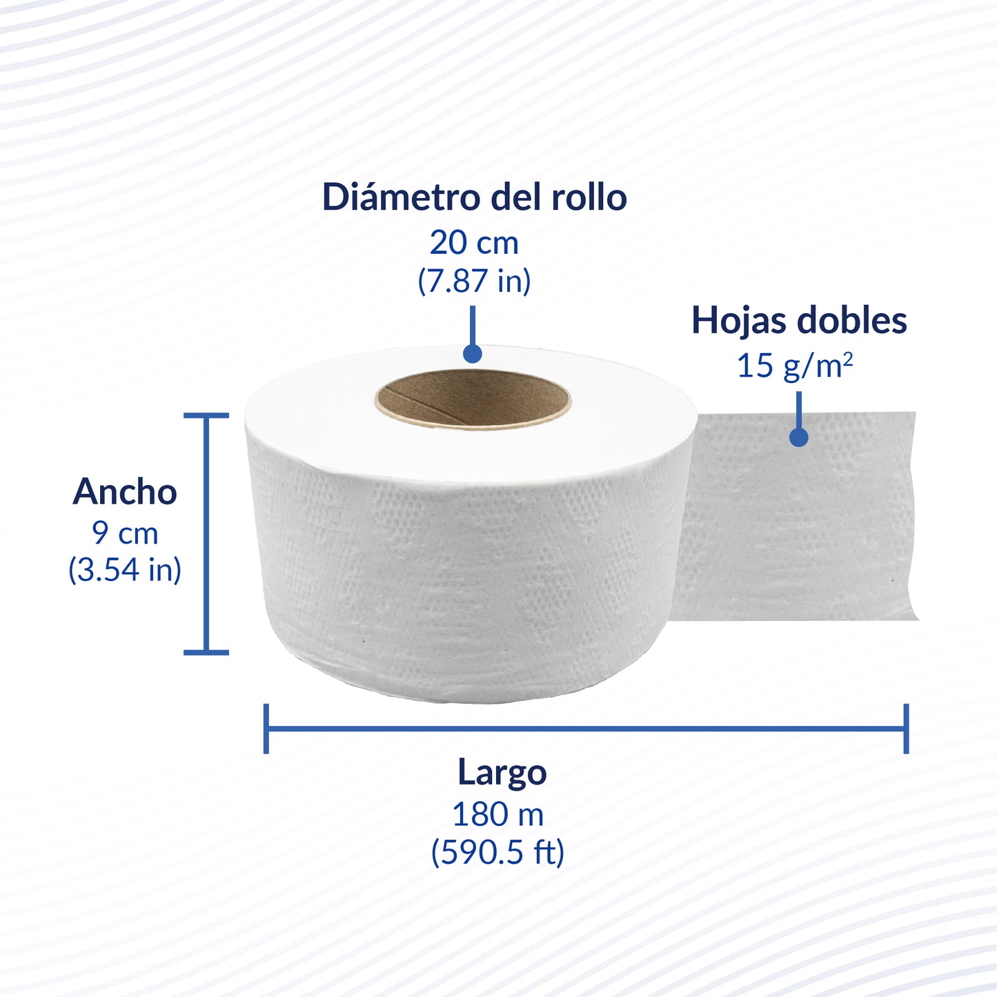 Papel higiénico institucional Kovu 180 mts