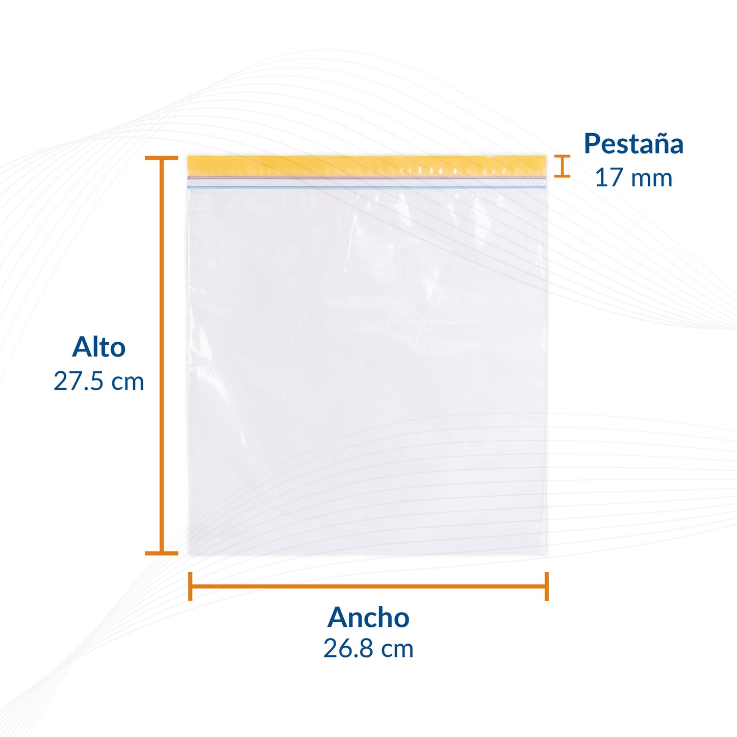 Bolsa resellable 26.8 x 27.5 amarillo