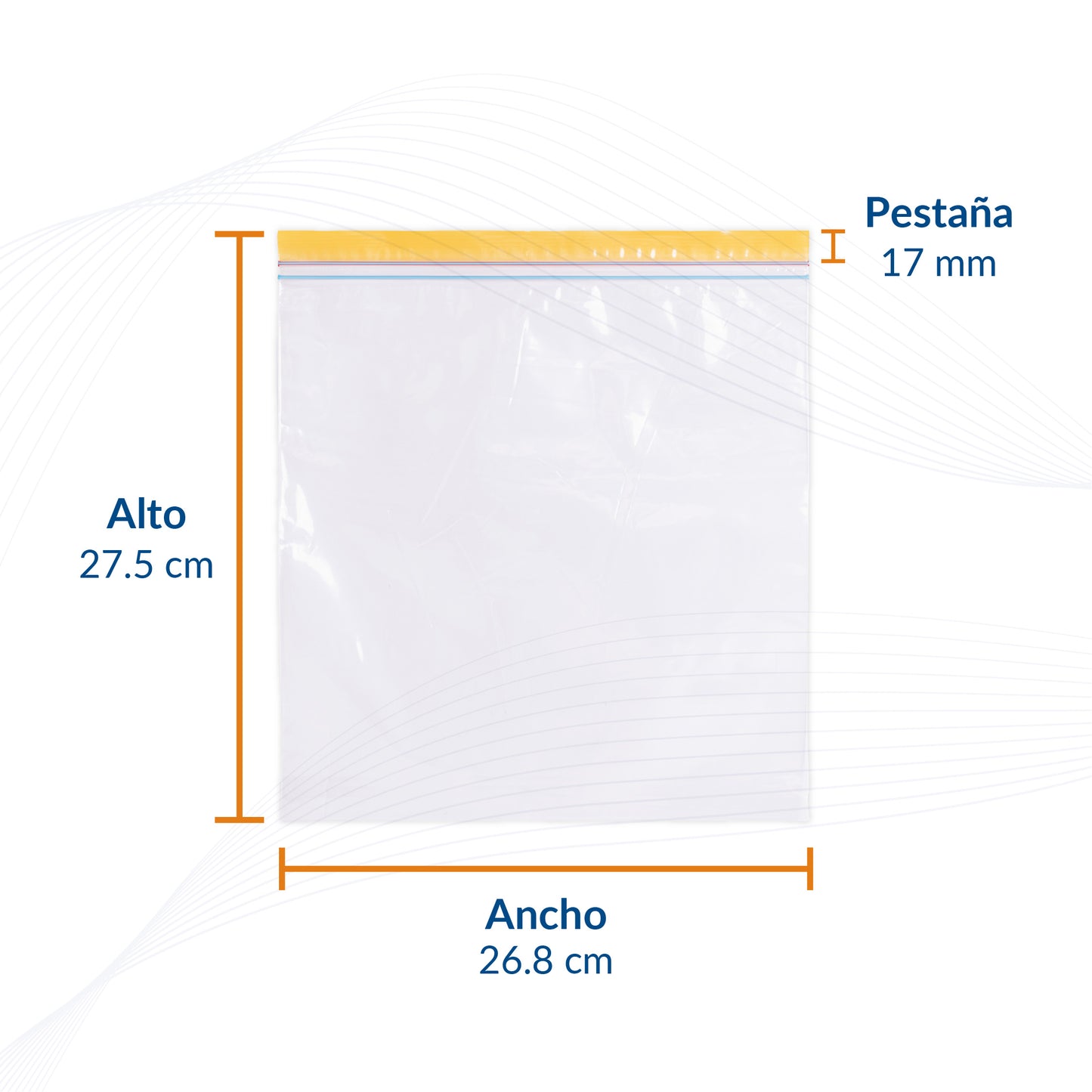 Bolsa resellable 26.8 x 27.5 amarillo