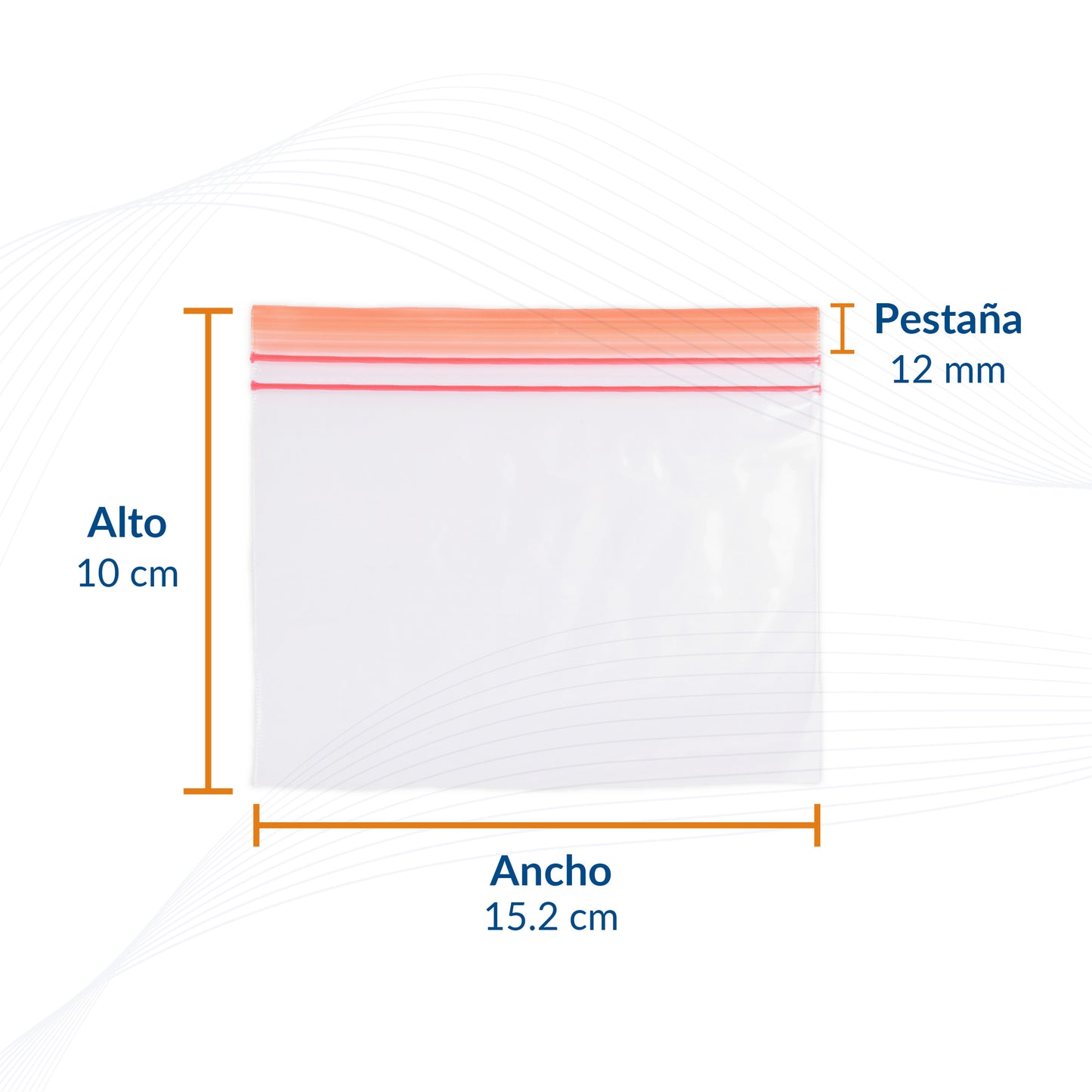 Bolsa resellable 15.2 x 10 naranja