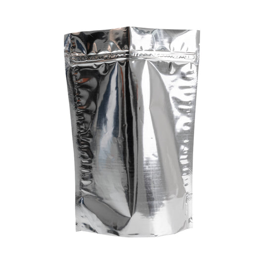 Bolsa Stand Up Pouch Cierre Plata Transparente 500 gr