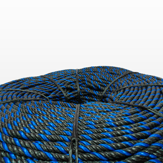 Cable de Polipropileno UV 11 mm 4 puntas Negro/Azul