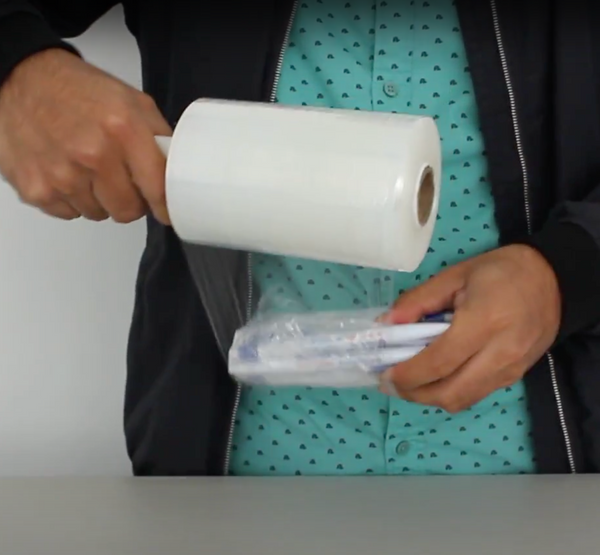 Ejemplo de uso de mini rollos de película stretch